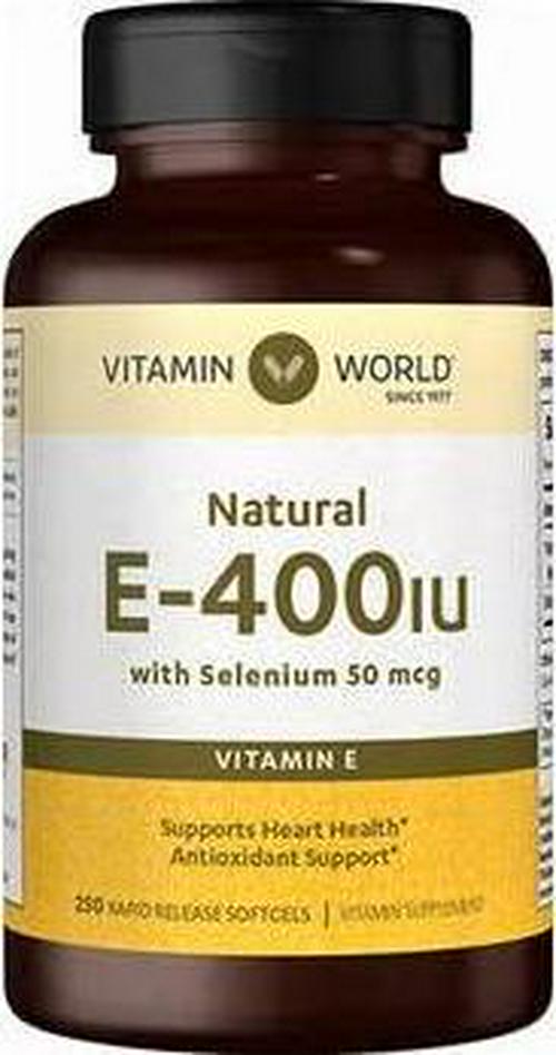 Vitamin World Vitamin E 400 IU with Selenium 250 softgels