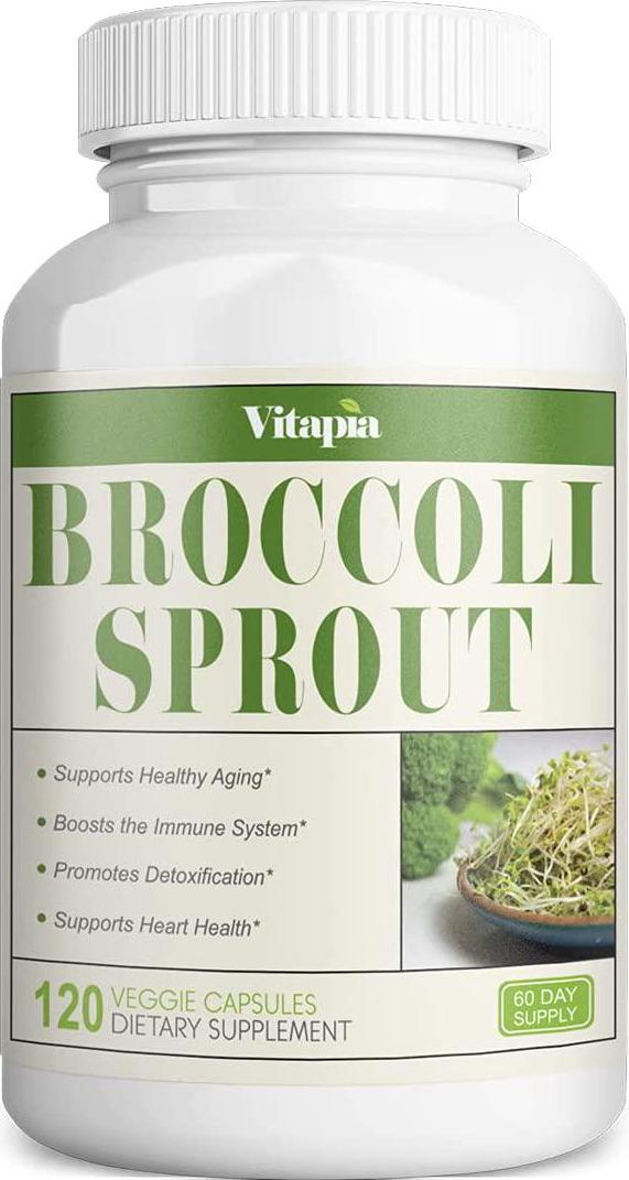 Vitapia Broccoli Sprout 1000mg(4000mg) per Serving - 120 Veggie Capsules - Vegan and Non-GMO - Broccoli Sprout 4:1 Extract - Supports Healthy Detoxification, Anti-Inflammatory, Antioxidant
