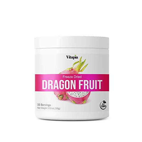 Vitapia Dragon Fruit Powder - Freeze Dried Extract Powder, Rich in Antioxidant, High in Fiber, Healthy Gut - 30 Day Supply - Non GMO and Gluten Free