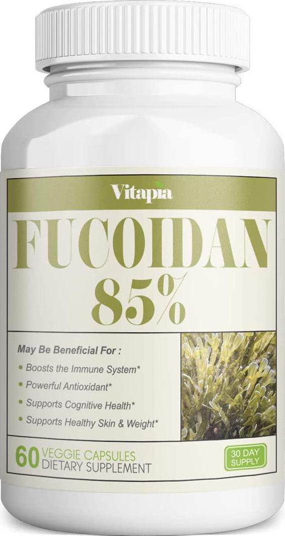 Vitapia Fucoidan 1000mg per Serving - Standardized to 85% Fucoidan Extract Capsules - 60 Veggie Capsules - Vegan and Non-GMO - Support Immune System, Powerful Antioxidant, Cognitive Health