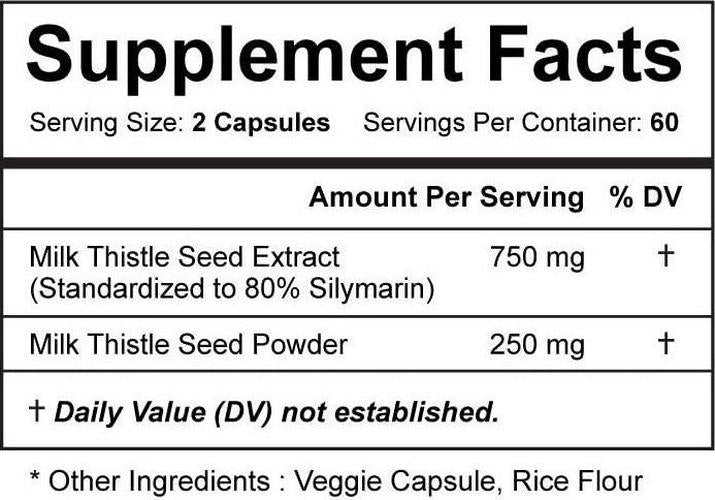 Vitapia Milk Thistle 1000mg per Serving - 120 Veggie Capsules - Vegan and Non-GMO - Supports Liver Health, Healthy Detoxification, Healthy Cholesterol