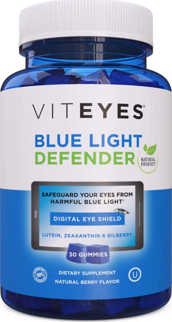 Viteyes Blue Light Defender Gummy Supplement, Dietary Safeguard from Harmful Blue Light, Natural Berry Flavor, 30 Gummies