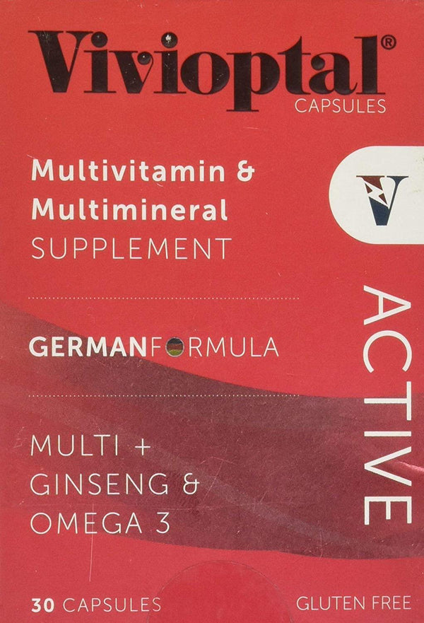 Vivioptal Active 30 Capsules Multivitamin and Multimineral Supplement Multi + Ginseng and Omega3