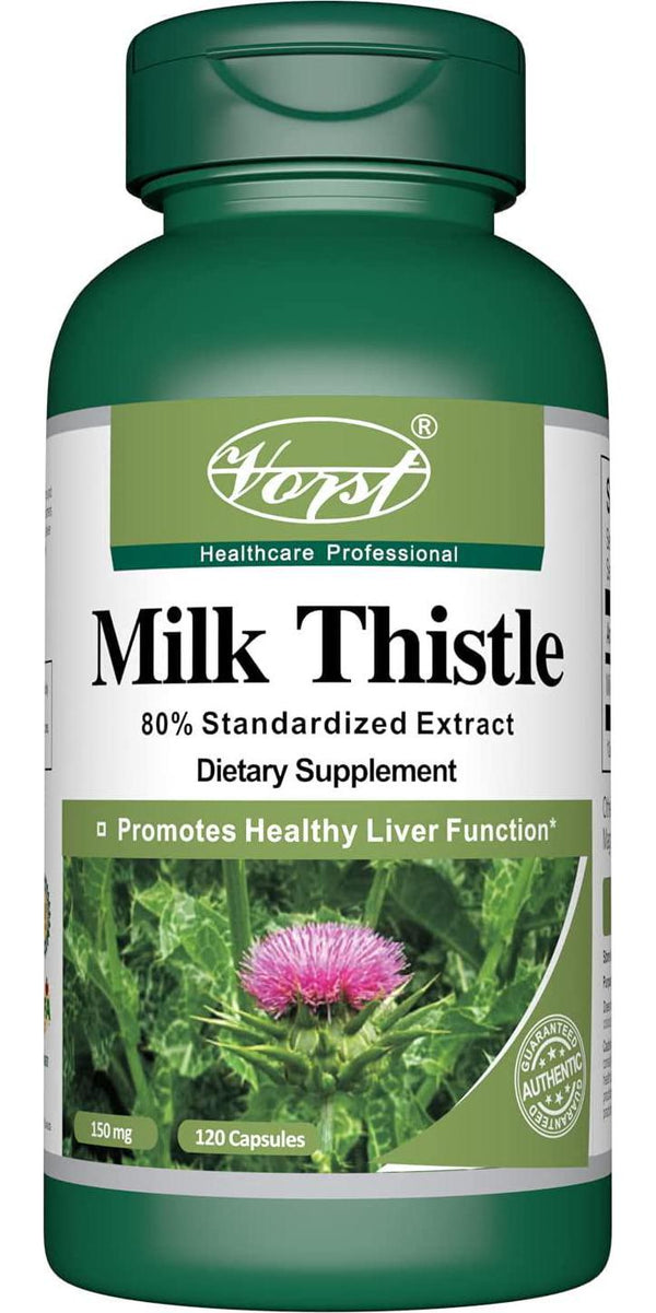 Vorst Milk Thistle 150mg 120 Capsules 80% Silymarin Extract Liver Health and Detoxification Liver Support Gallbladder Liver Detox Natural Cleanse Supplement Cardo de Leche