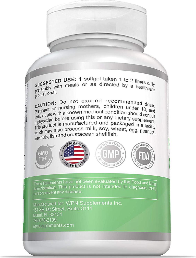 WPN Supplements Flaxseed Oil 1000 mg | Omega 3-6-9 | Premium Grade | Non GMO Formula | 100 Softgels | Made with Organic Flaxseed Oil