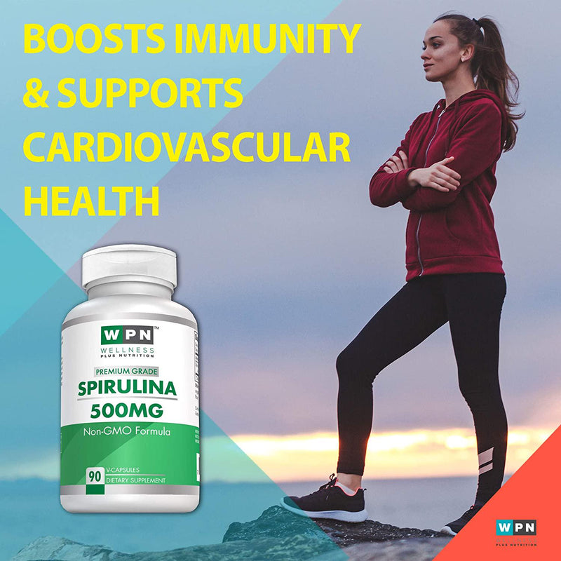 WPN Supplements Spirulina 500mg | Premium Grade | Non GMO Formula |