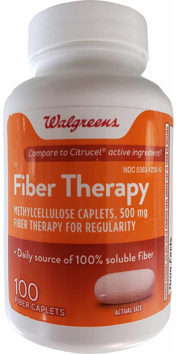 Walgreens Fiber Therapy Caplets, 100 ea