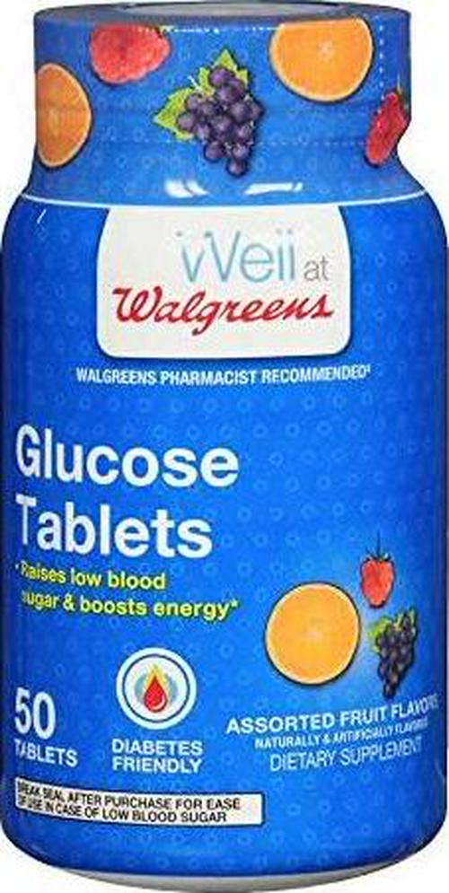 Walgreens Glucose Tablets, Assorted Fruit Flavors, 50 Tablets