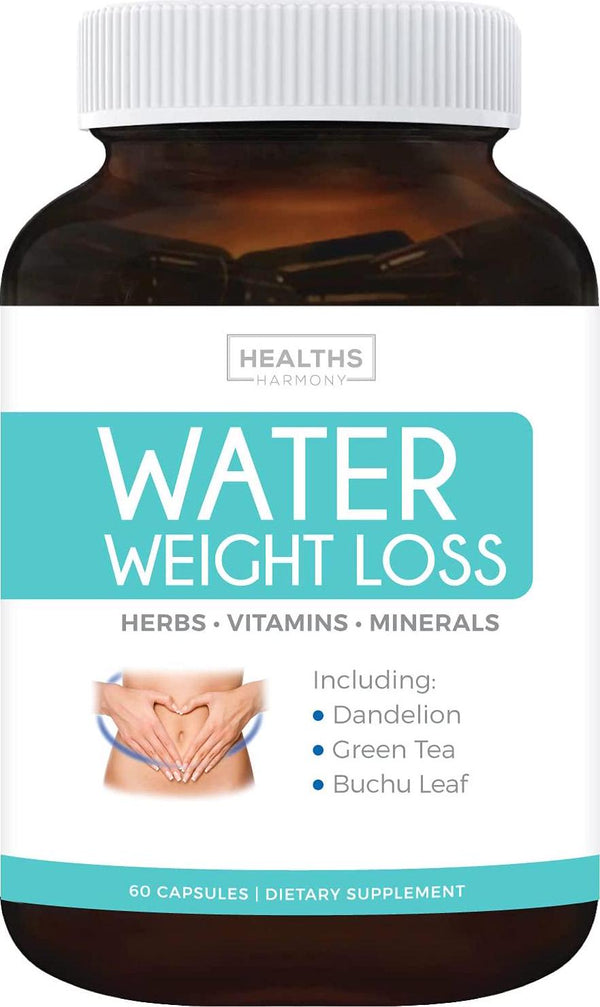 Water Pills - Natural Diuretic: Helps Relieve Bloating, Swelling and Water Retention for Water Weight Loss - Dandelion and Potassium Herbal Relief Supplement - 60 Capsules