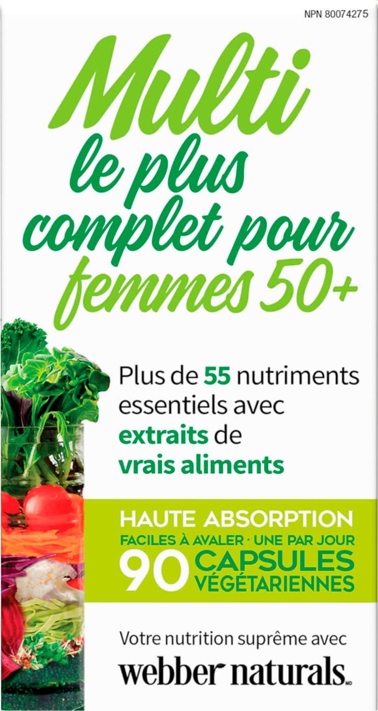 Webber Naturals Women's 50+ Most Complete Multi, 90 Vegetarian Capsules