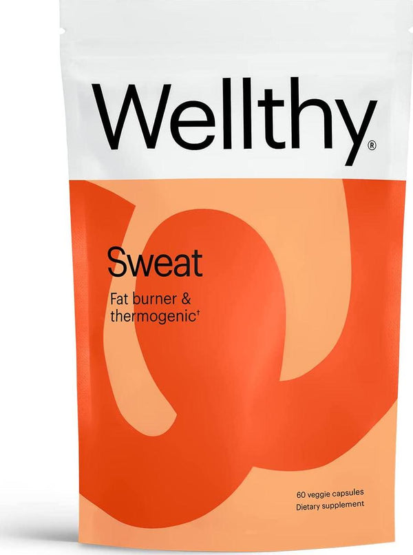 Wellthy Sweat Thermogenic Fat Burner Pills - All Natural Metabolism Booster and Appetite Suppressant for Men and Women - Increased Metabolism Supplement That Helps Promote Increased Weight Loss