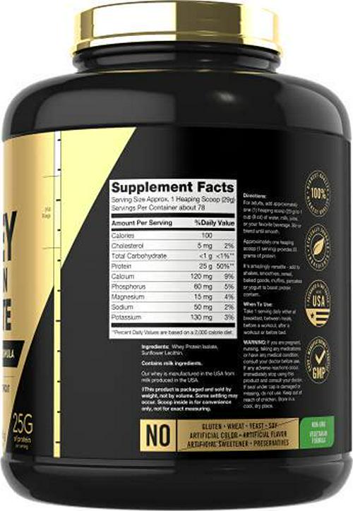 Whey Protein Isolate 5lb | Unflavored | 25G Protein | Vegetarian, Non-GMO, Gluten Free | Whey Isolate Protein Powder | by Carlyle