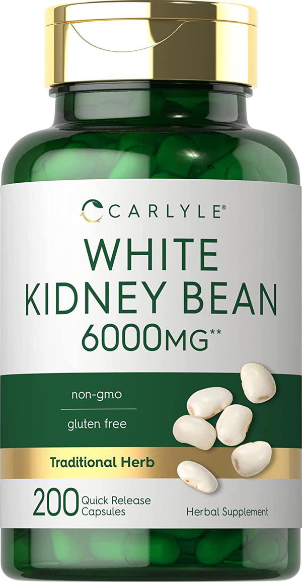 White Kidney Bean Carb Blocker | 6000mg | 200 Count | Non-GMO and Gluten Free Extract | by Carlyle