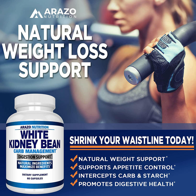 White Kidney Bean Extract - 100% Pure Carb Blocker and Fat Absorber for Weight Support - Intercept Carbs Arazo Nutrition