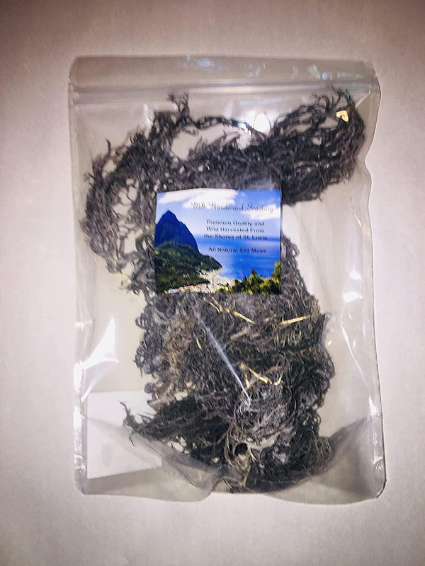 Wildcrafted Organic Green Irish Sea Moss from St. Lucia | Dr. Sebi Grade Green Sea Moss | Wild Harvested Powerful Antioxidants, Vitamins, Minerals and Nutrients All Natural