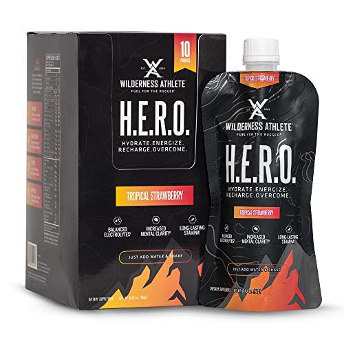 Wilderness Athlete - H.E.R.O. | Hydrate Energize Recharge Overcome - Energy Powder with Zero Sugar - Hydration Electrolyte Mix with 1000mg of Vitamin C (10ct. Box)