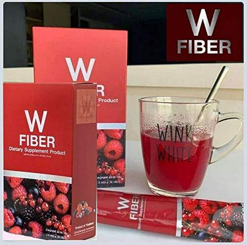 Wink White W Fiber Supplement Detox Instant Slim Weight Control Loss Reduce Belly,1 Box (5 Sachet x 10g)