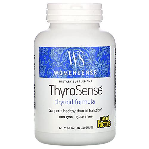 WomenSense ThyroSense by Natural Factors, Natural Supplement to Support Healthy Thyroid Function, Vegetarian, Non-GMO, 120 capsules (60 servings)