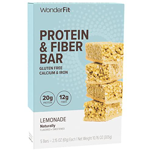 WonderFit Protein and Fiber Bar, Lemonade, 20g Protein, 12g Fiber, Gluten Free (5ct)