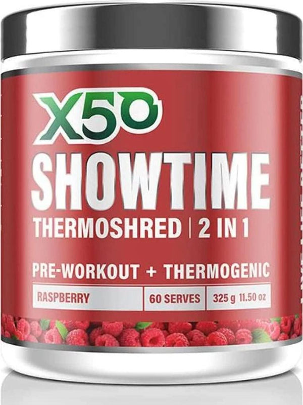 X50 2 in 1 Raspberry Showtime Thermoshred 325 g