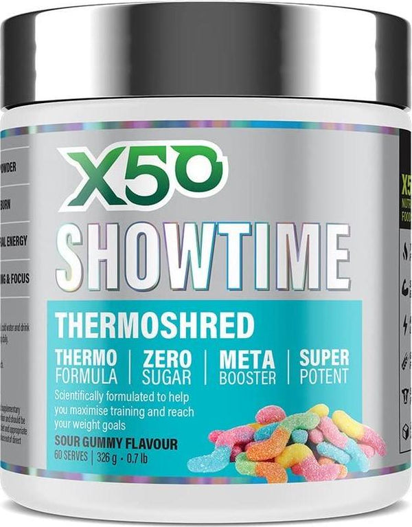 X50 Showtime Thermoshred Fat Burner Sour Gummy 60 serve