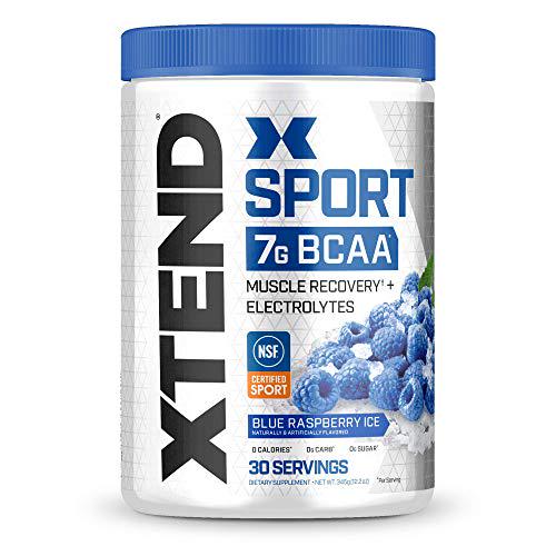XTEND Sport BCAA Powder Blue Raspberry Ice - Electrolyte Powder for Recovery and Hydration with Amino Acids - 30 Servings