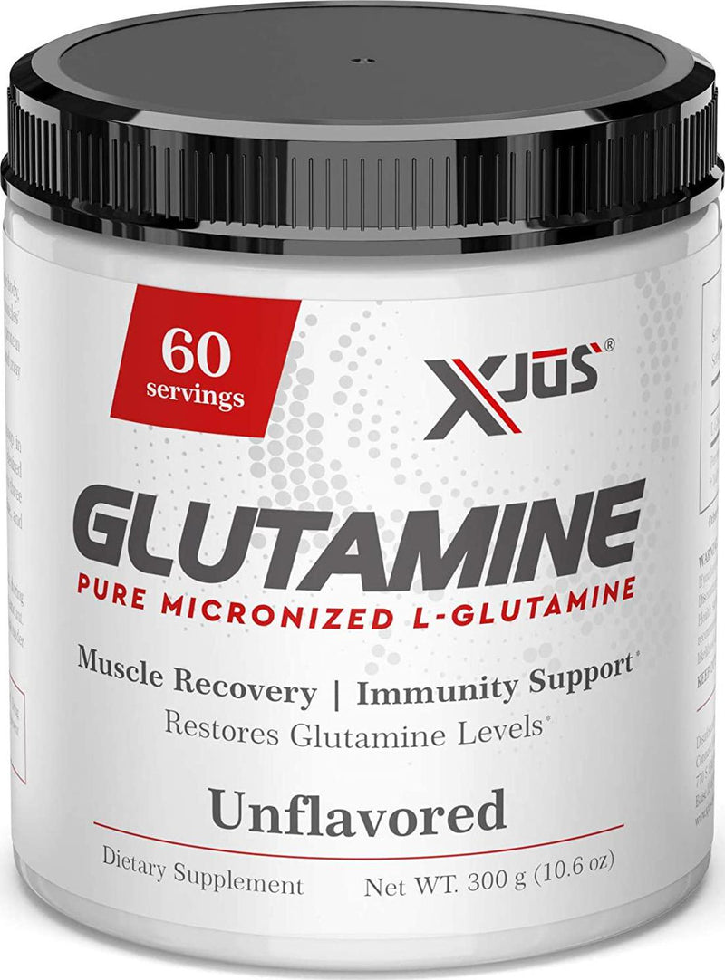 Xjus Micronized L-Glutamine, Maintain Muscle Mass, Supplements Natural Glutamine, GMO Free, Kosher, No Filler Ingredients, 60 Servings