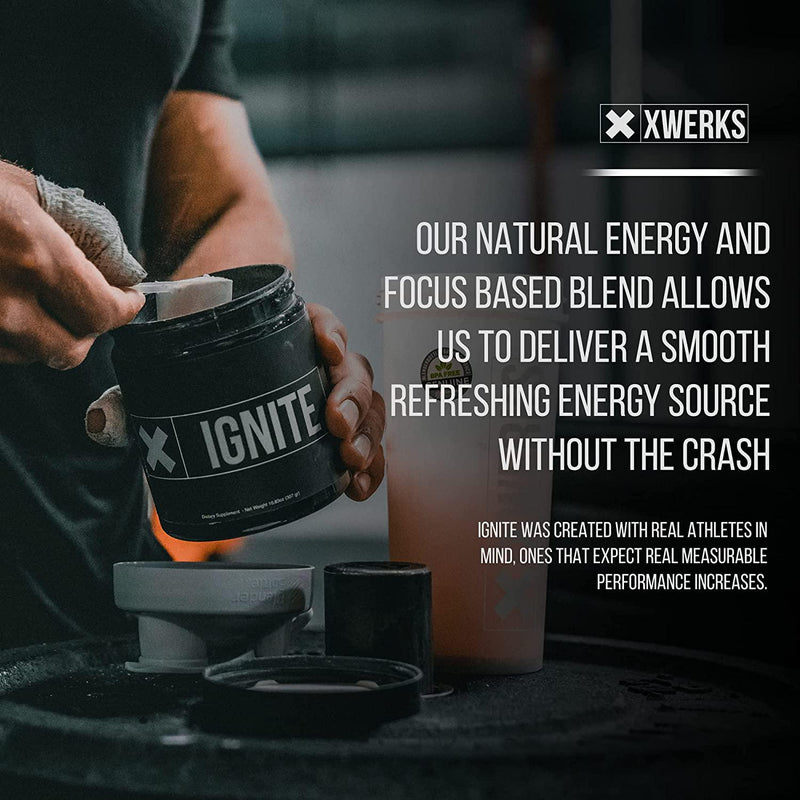 Xwerks Ignite Blue Razz Pre Workout Powder| Best Natural Keto Pre-Workout for Women and Men with Explosive Energy | Gluten Free Preworkout Blend for Endurance and Stamina| 150 mg Caffeine 30 Servings