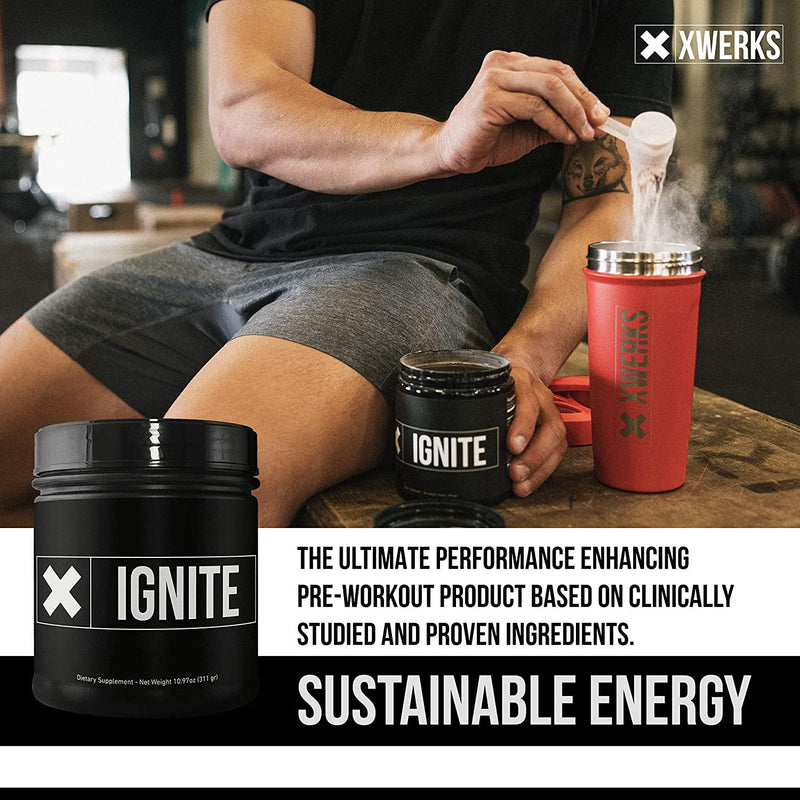 Xwerks Ignite Blue Razz Pre Workout Powder| Best Natural Keto Pre-Workout for Women and Men with Explosive Energy | Gluten Free Preworkout Blend for Endurance and Stamina| 150 mg Caffeine 30 Servings