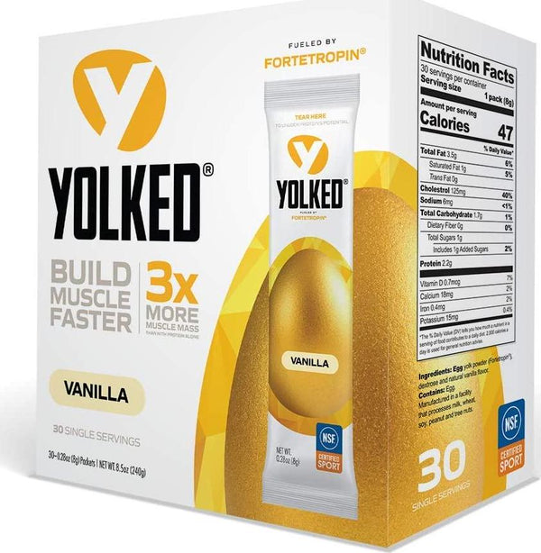 YOLKED - Clinically Tested and NSF-Certified All Natural Muscle Building Supplement - Increase Lean Muscle, Reduce Muscle Loss, and Improve Recovery with Protein s Perfect Partner, 30 Servings