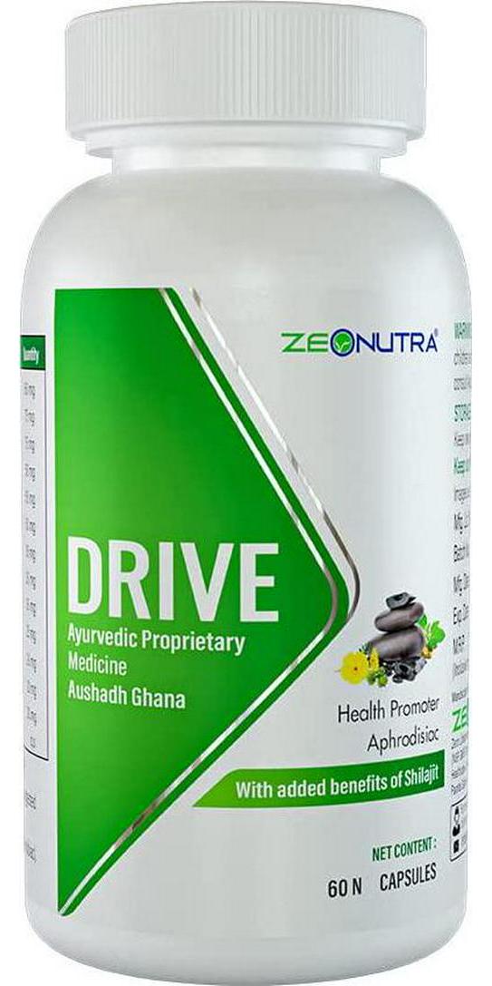 ZEON | Zeodrive | Power of Safed Musli, Ashwagandha, Shilajit | Daily Ayurvedic Testosterone Booster for Men with Kapikacchu, Konch Beej, Makardhwaj, Gokshura, Shatawri, Talamkhana | 60 Vital Capsules