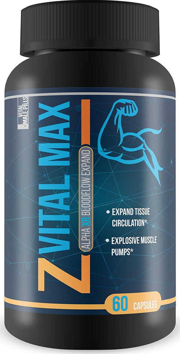 Z Vital Max N02 - Alpha XR Bloodflow Expand - Expand Veins and Tissues with Increased Blood Flow - Made with potently sourced L-Argenine a Natural vasodialator - Great for preworkout or pre Activity