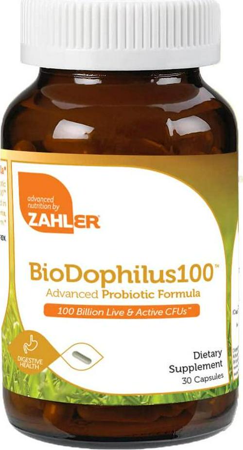Zahler Biodophilus100, All Natural Probiotic Acidophilus Supplement, Promotes Digestive Health, 100 Billion Live Cultures And Intestinal Flora Per Serving, 30 Capsules