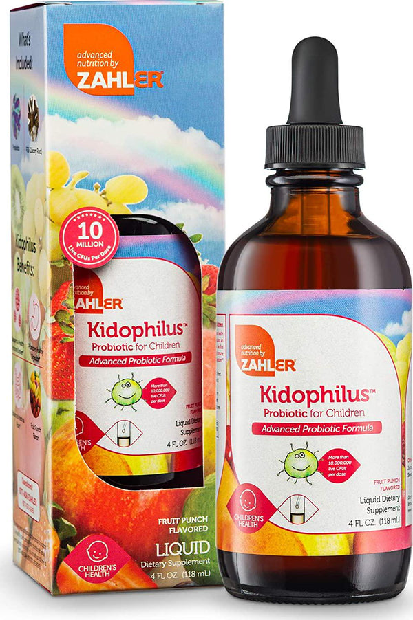 Zahler Kidophilus Liquid, Advanced Kids Probiotic, All Natural Acidophilus Supplement for Children, Great Tasting Fruit Punch Flavour, Certified Kosher, 470ml