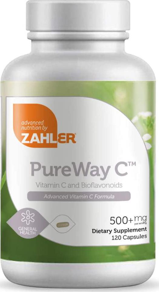 Zahler Pureway C 500mg, Advanced Vitamin C Supplement, Certified Kosher, 120 Capsules