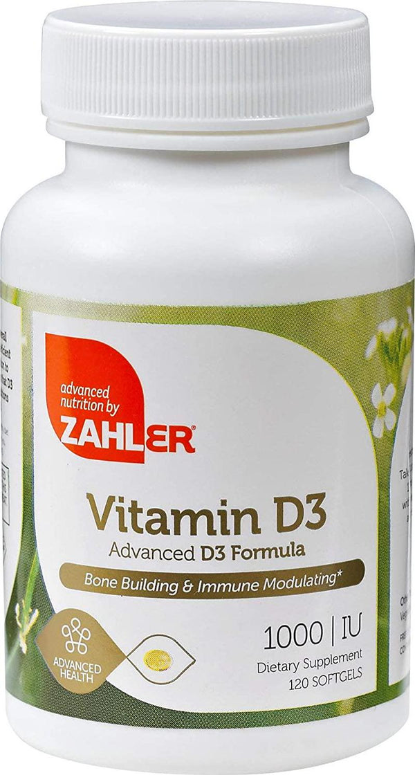 Zahler Vitamin D3 (Cholecalciferol) 1000Iu, An All-Natural Supplement Supporting Bone Muscle Teeth And Immune System,120 Softgels