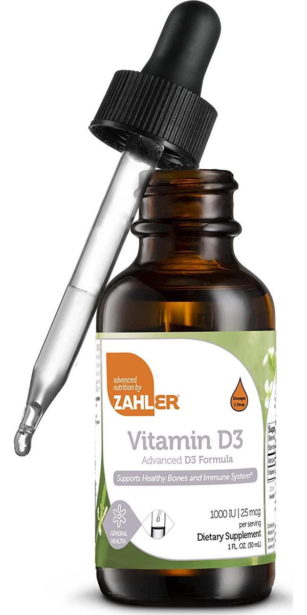 Zahler Vitamin D3 Liquid Drops 1000Iu, An All-Natural Supplement Supporting Bone Muscle Teeth And Immune System, Certified Kosher, 1Oz Dropper