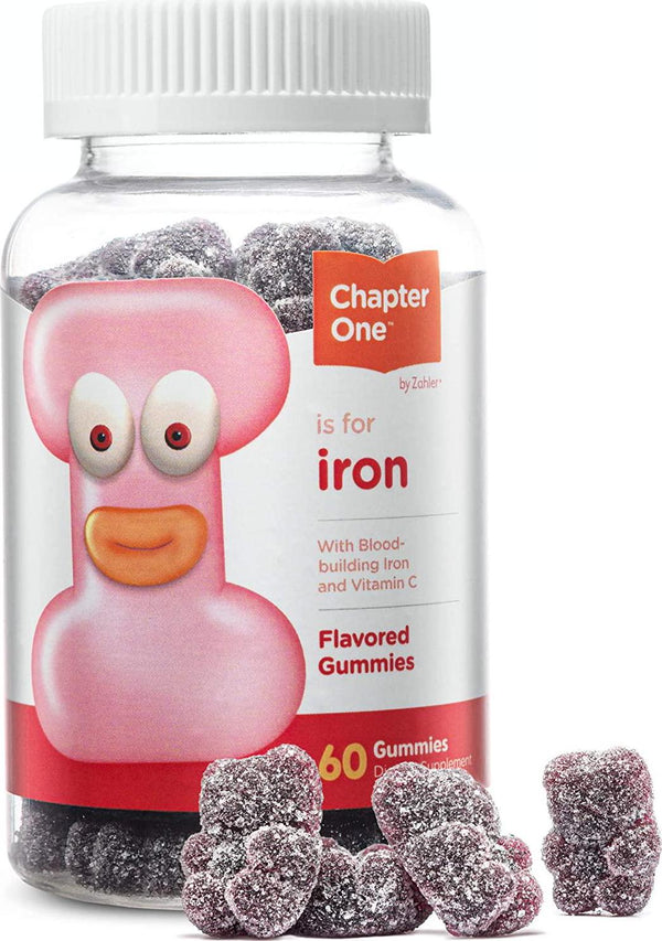 Zahler Zahlers Iron Complex, Complete Blood Building Iron Supplement, Easy on The Stomach Iron Pills with Vitamin C, Kosher Certified Iron Vitamins (60 Flavored Gummies)