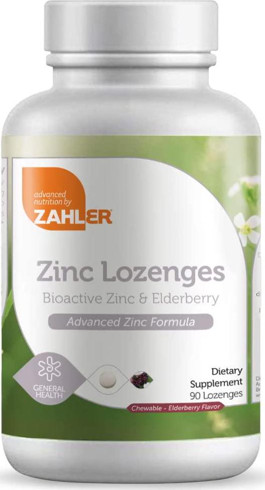 Zahler Zinc Lozenges with Elderberry, 25mg Chewable Zinc Tablets, Immune Support Antioxidant Supplement, Great Tasting Zinc Lozenge for Kids and Adults, Certified Kosher, 90 Lozenges