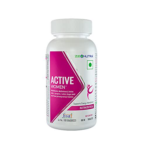 Zeonutra Active Women One Daily Multivitamin and Multimineral Tablets with Panax Ginseng Extract, 36 Minerals, Vitamins, Amino Acids and Herbs Extract Supplement for Women.