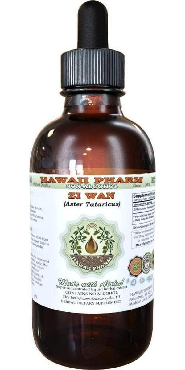 Zi Wan Alcohol-Free Liquid Extract, Zi Wan, Purple Aster (Aster Tataricus) Root Glycerite Natural Herbal Supplement, Hawaii Pharm, USA 2 fl.oz