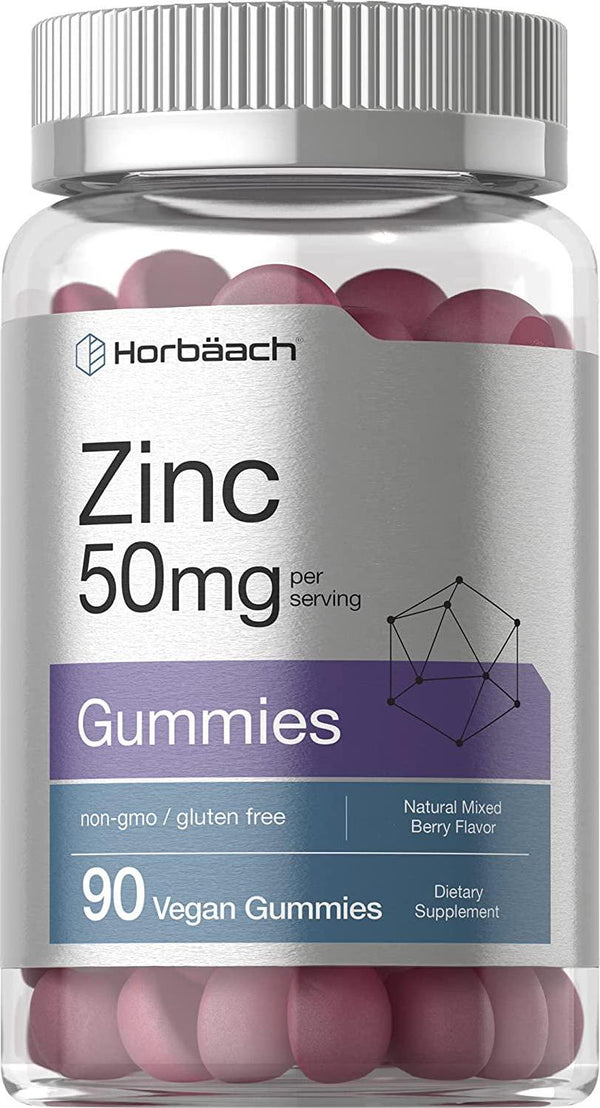 Zinc 50mg Gummies | 90 Count | Vegan, Non-GMO and Gluten Free Formula | Zinc Citrate Dietary Supplement | by Carlyle