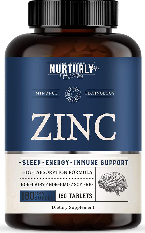 Zinc 50mg Tablets High Potency Zinc Supplement for Overall Health and Immune Support Certified 3rd Party Lab Tested - Non-GMO, Non-Dairy, No Soy 180 Tablets
