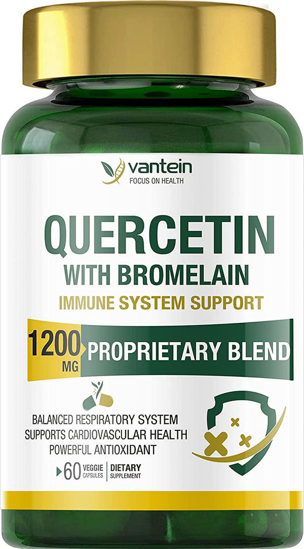 Zinc Quercetin 1200mg, 60 Vitamins Capsules and Quercetin Elderberry Powerfully Supports Cardiovascular Health Respiratory System and Bioflavonoids for Cellular Function, Vegan