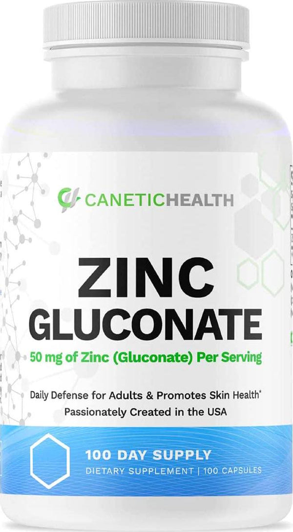 Zinc Supplements 50mg Zinc Vitamins for Adults Men and Women Zinc Gluconate Supplements | Easy on Stomach | Zinc Gluconate Immune System Booster Compare to Zinc Picolinate,Sulfate,Glycinate,Citrate