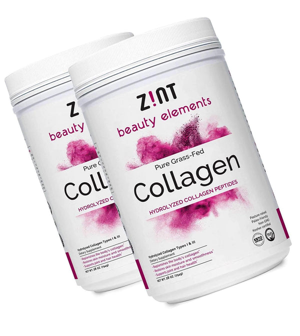 Zint Collagen Peptides Powder (56 oz Bundle, 2 x 28): Paleo-Friendly, Keto-Certified, Grass-Fed Hydrolyzed Collagen Hydrolysate Protein Supplement for Women and Men