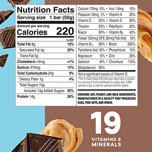 ZonePerfect Protein Bars, 19 vitamins and minerals, 14g protein, Nutritious Snack Bar, Chocolate Peanut Butter, 5 Count