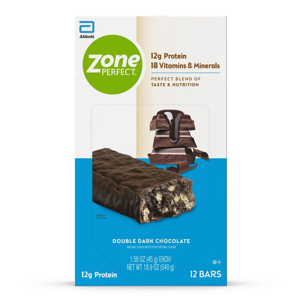 ZonePerfect Protein Bars, Double Dark Chocolate, 12g of Protein, Nutrition Bars With Vitamins and Minerals, Great Taste Guaranteed, 36 Count
