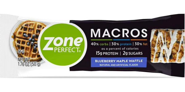 Zone Perfect Macros Protein Bars, Blueberry Maple Waffle, 20 Count
