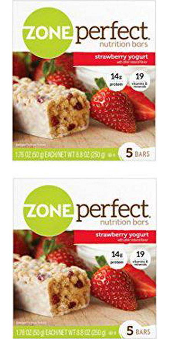 Zone Perfect Nutrition Bars Strawberry Yogurt 1.76oz 5 Bars (2 Pack)
